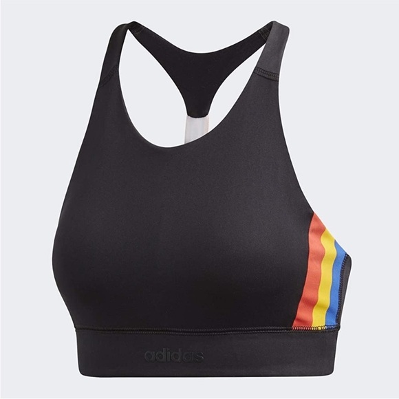 Adidas x Farm Rio Black Stripe Multi Sports Bra Crop Top - Picture 14 of 15